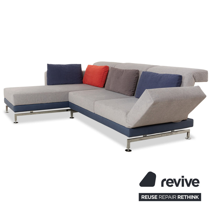 Brühl Moule Canapé d'angle en tissu gris Récamière à gauche Fonction manuelle Fonction couchage Nouvelle housse