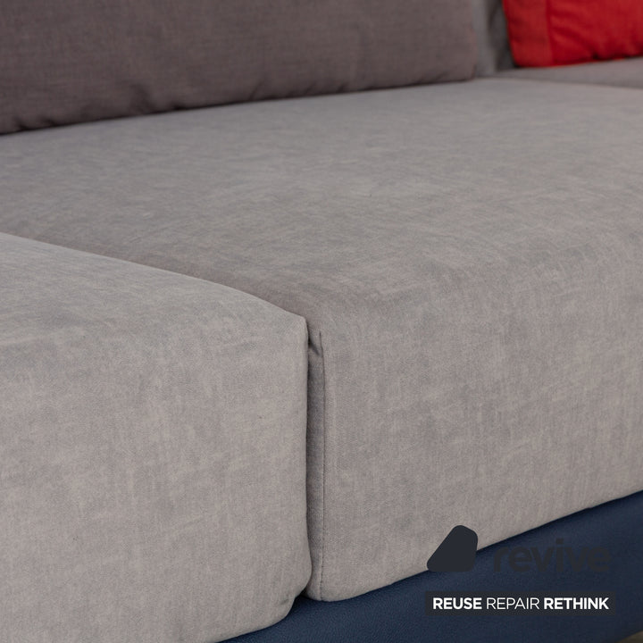 Brühl Moule Canapé d'angle en tissu gris Méridienne droite fonction manuelle fonction couchage nouveau revêtement