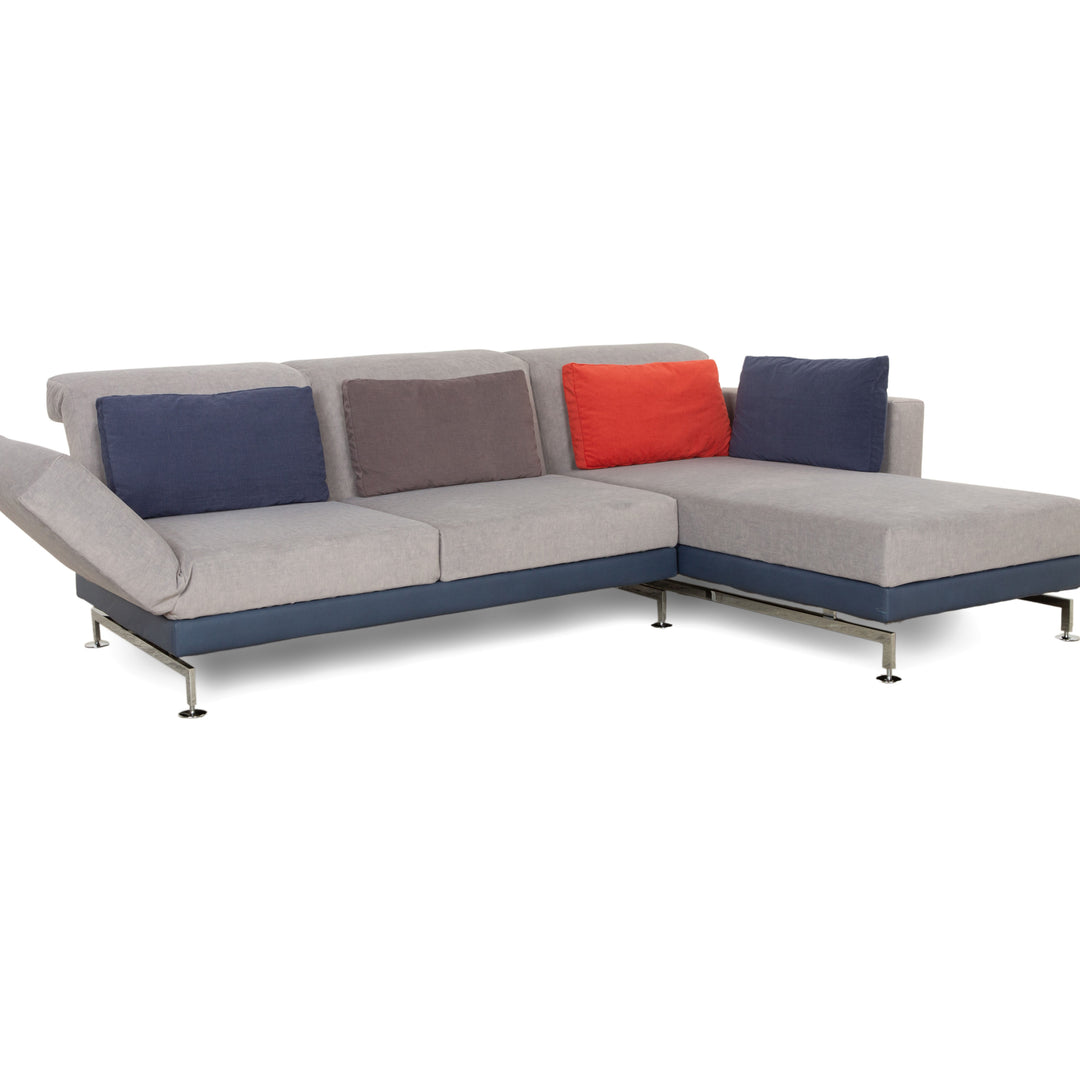 Brühl Moule Canapé d'angle en tissu gris Méridienne droite fonction manuelle fonction couchage nouveau revêtement