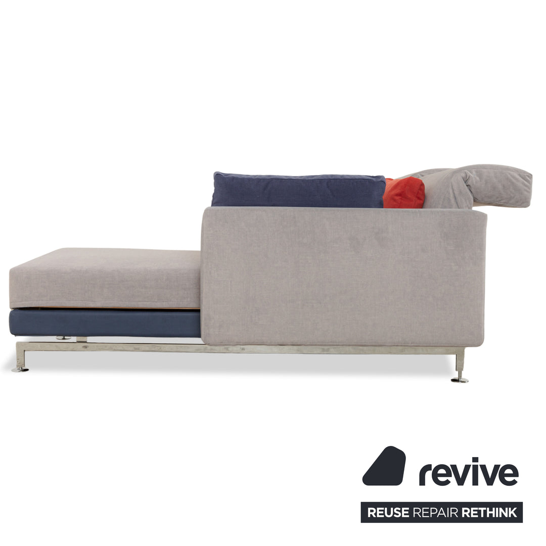 Brühl Moule Canapé d'angle en tissu gris Méridienne droite fonction manuelle fonction couchage nouveau revêtement