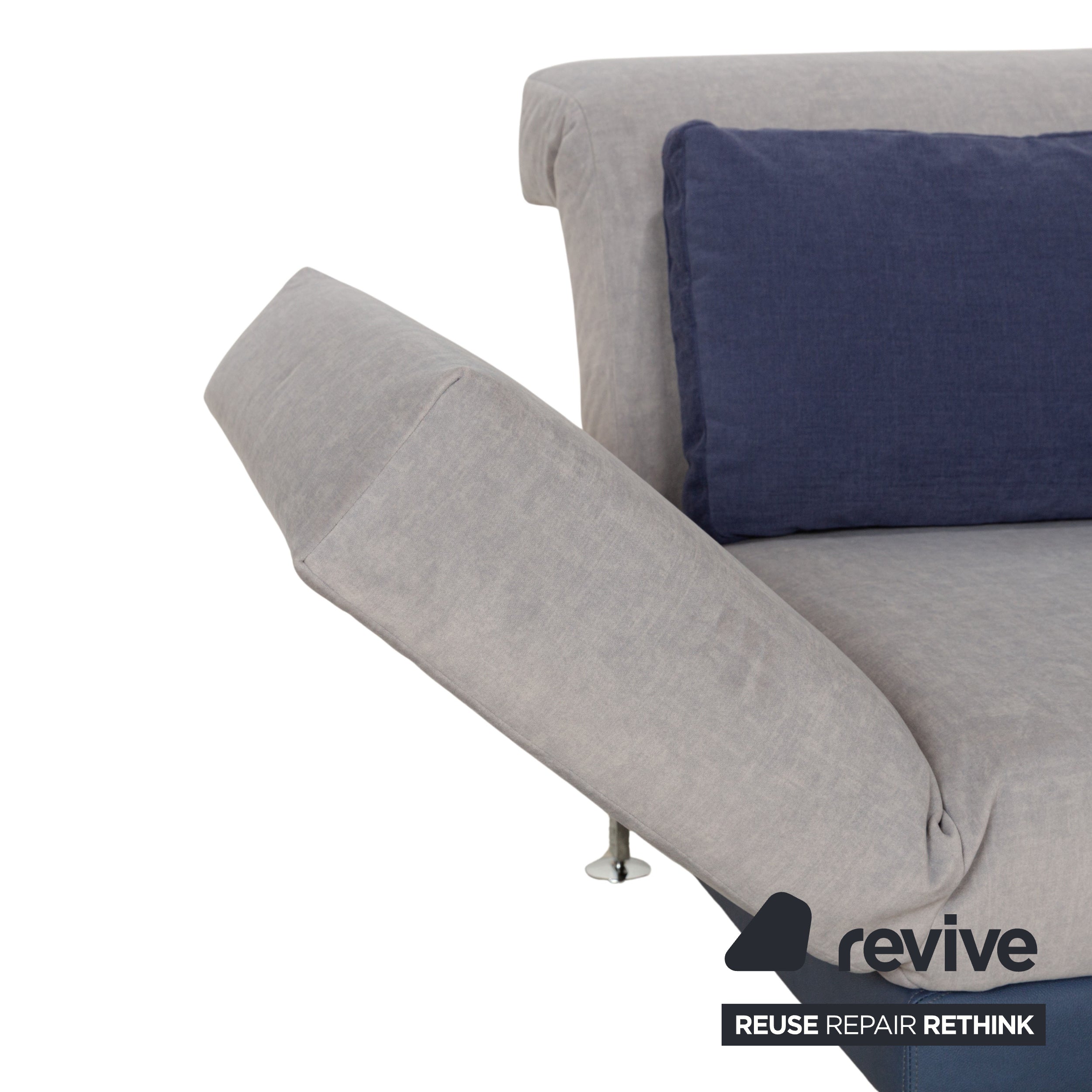 Brühl Moule Canapé d'angle en tissu gris Méridienne droite fonction manuelle fonction couchage nouveau revêtement
