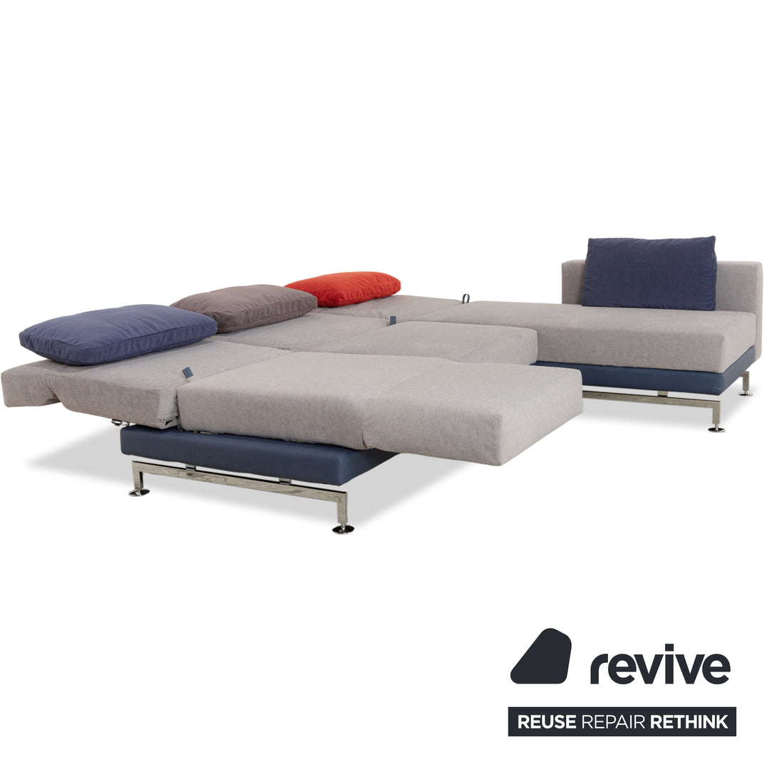 Brühl Moule Canapé d'angle en tissu gris Méridienne droite fonction manuelle fonction couchage nouveau revêtement