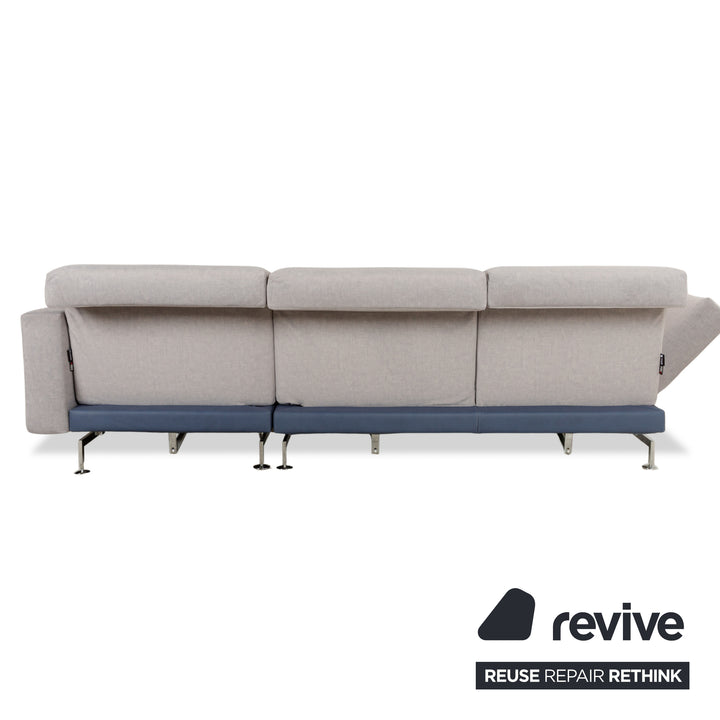 Brühl Moule Canapé d'angle en tissu gris Méridienne droite fonction manuelle fonction couchage nouveau revêtement