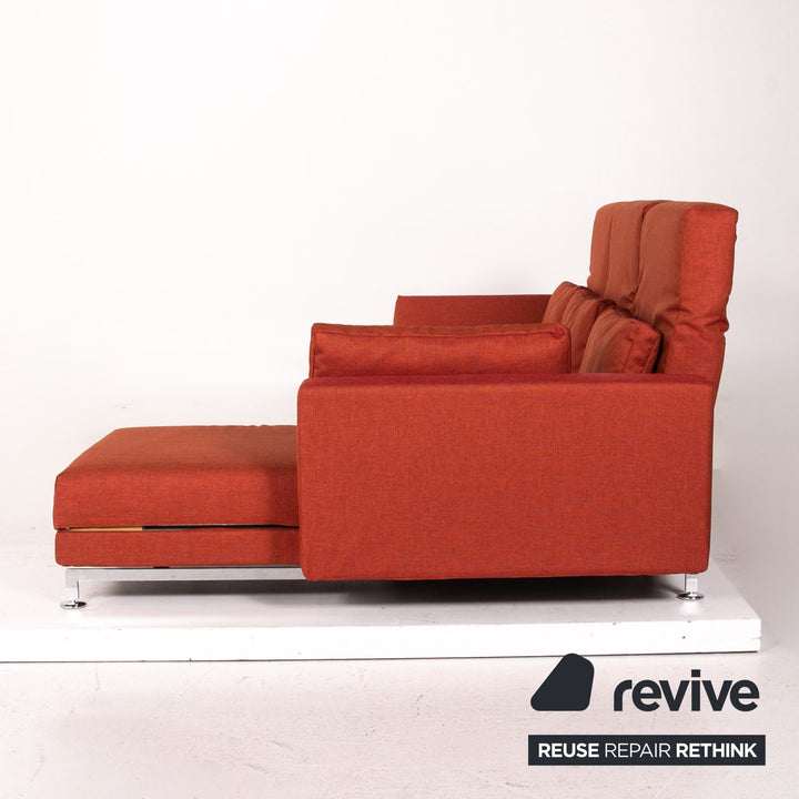 Brühl Moule fabric corner sofa terracotta red relaxation function couch #14590