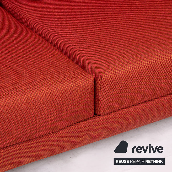 Brühl Moule fabric corner sofa terracotta red relaxation function couch #14590