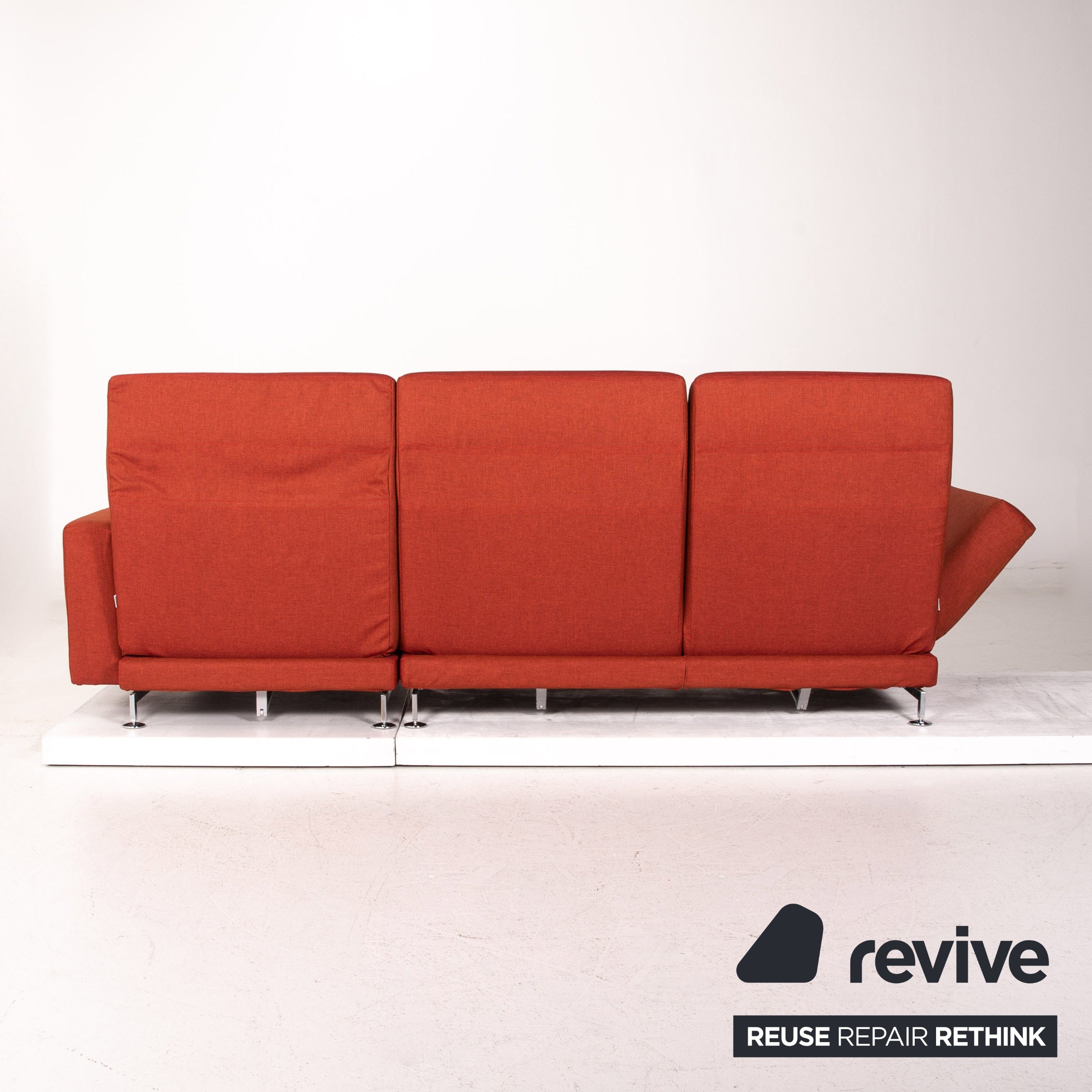 Brühl Moule Stoff Ecksofa Terrakotta Rot Relaxfunktion Funktion Couch #14590