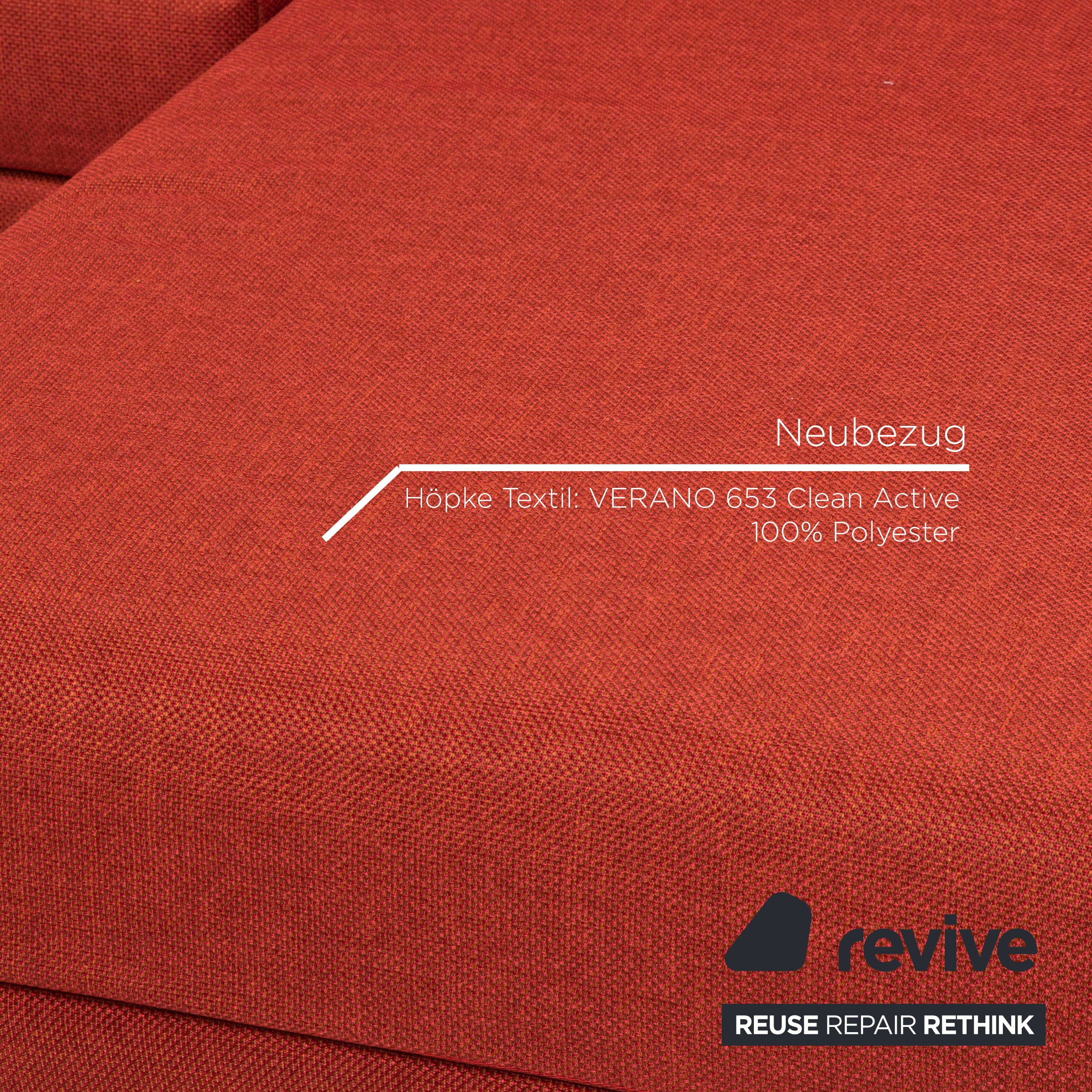 Brühl Moule Stoff Ecksofa Terrakotta Rot Relaxfunktion Funktion Couch #14590