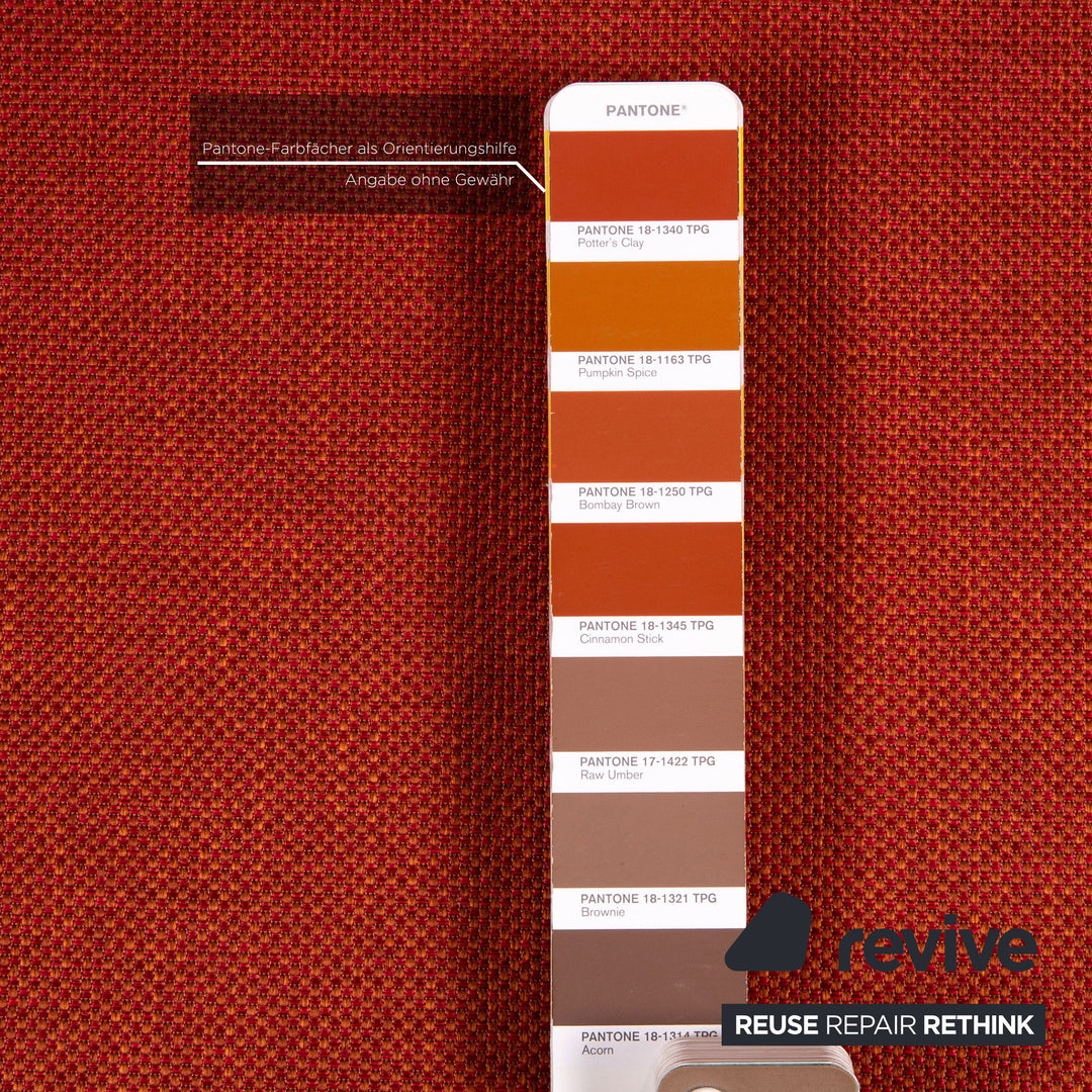 Canapé d'angle en tissu Brühl Moule rouge terre cuite avec fonction relaxation