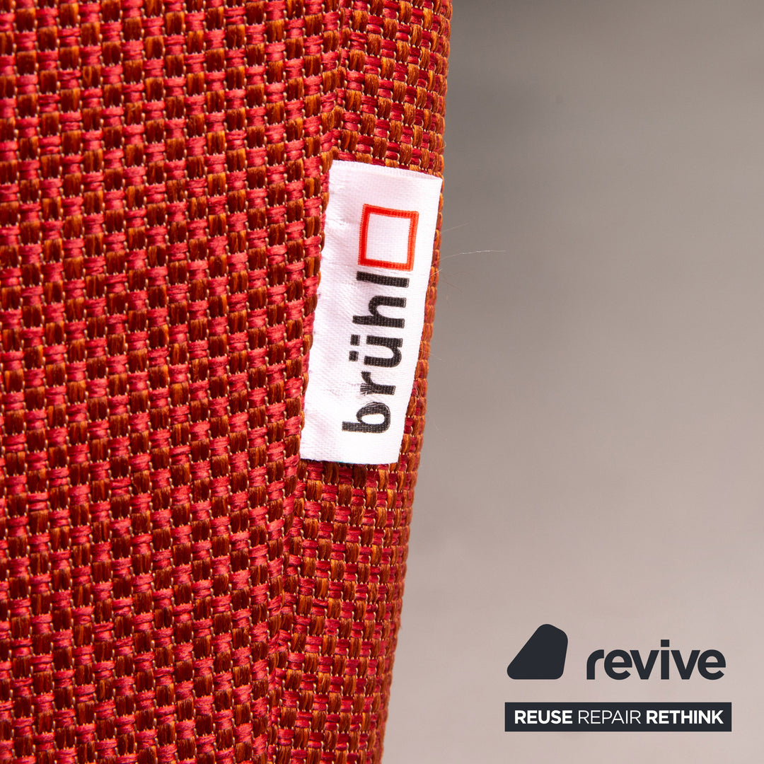 Canapé d'angle en tissu Brühl Moule rouge terre cuite avec fonction relaxation