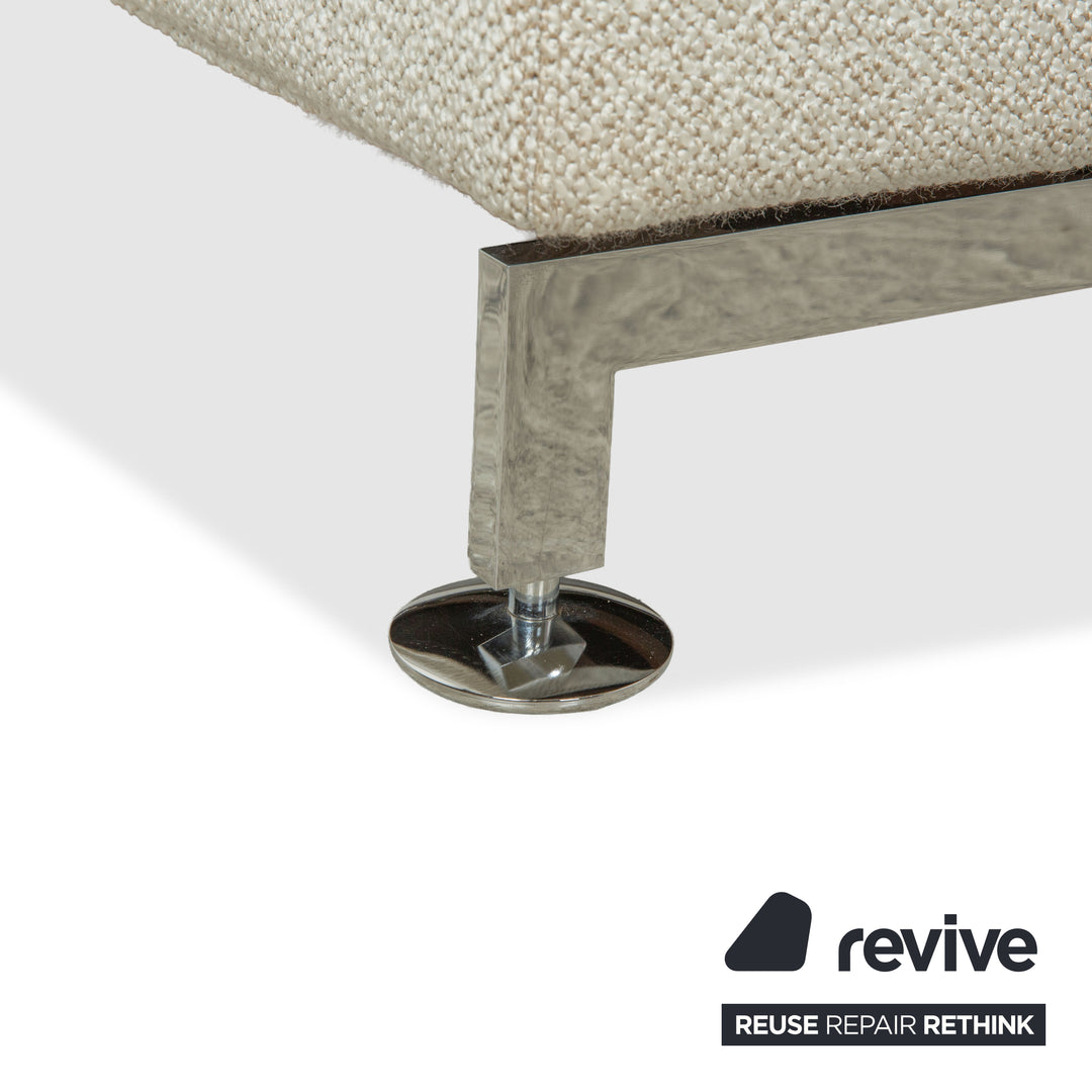 Brühl Moule Stoff Ecksofa Weiß Creme manuelle Funktion Recamiere Links Sofa Couch Neubezug