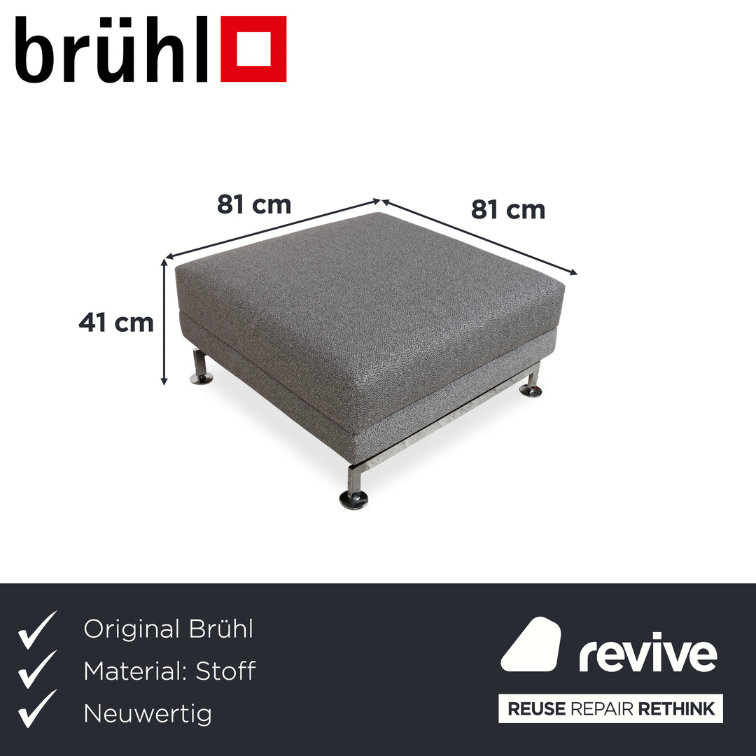 Brühl Moule Stoff Hocker Grau