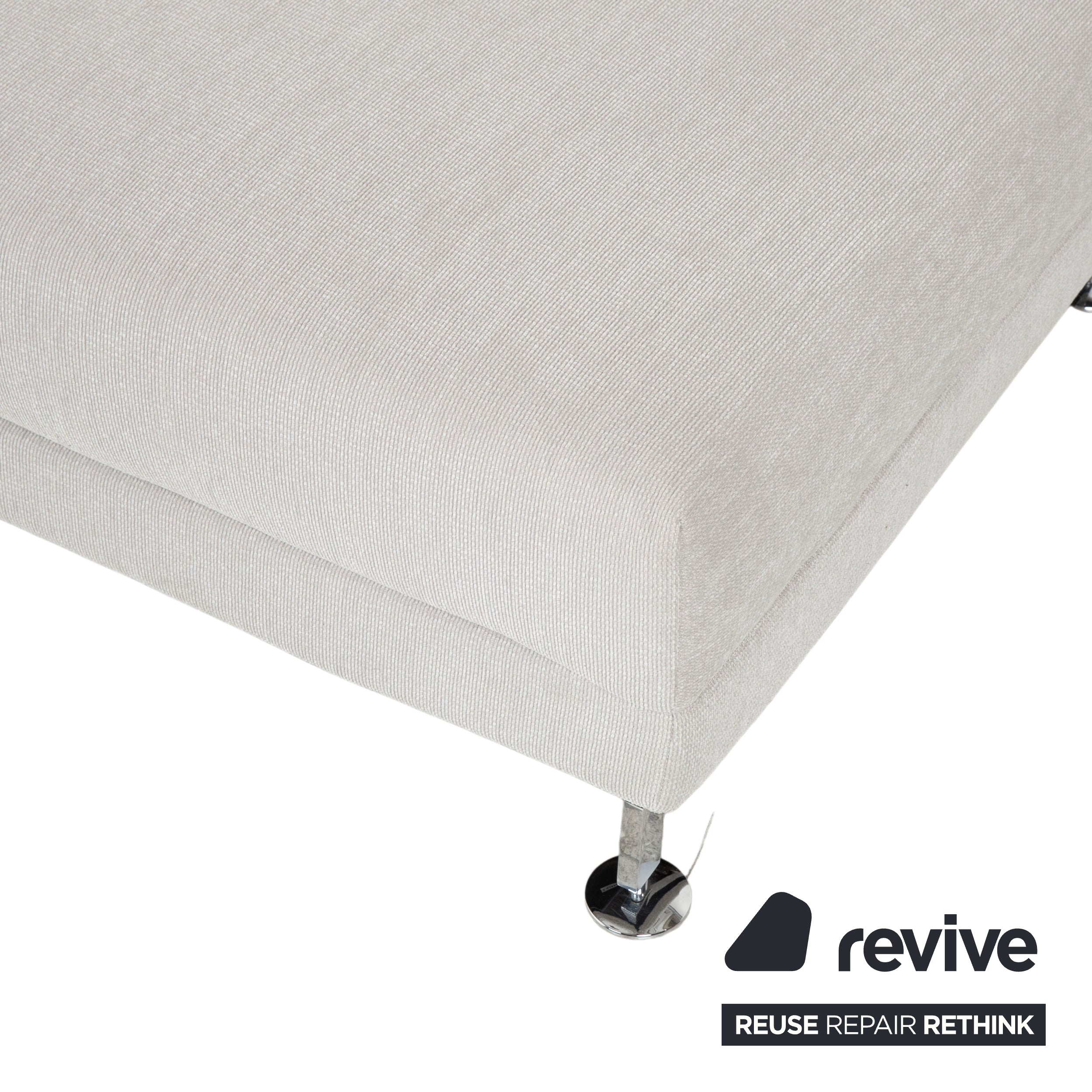 Brühl Moule Stoff Hocker Grau Hellgrau Weiß