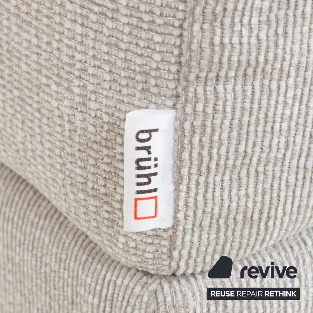 Brühl Moule Stoff Hocker Grau Hellgrau Weiß