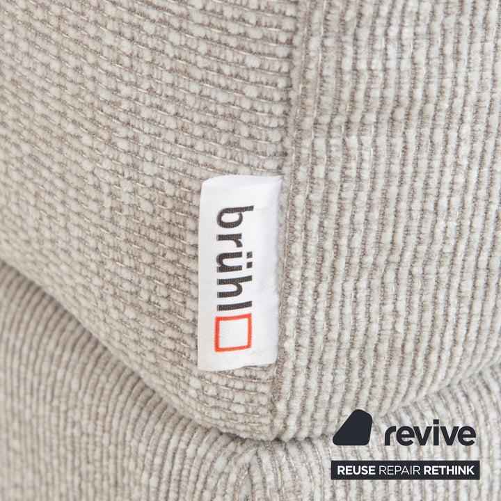 Brühl Moule Stoff Hocker Grau Hellgrau Weiß