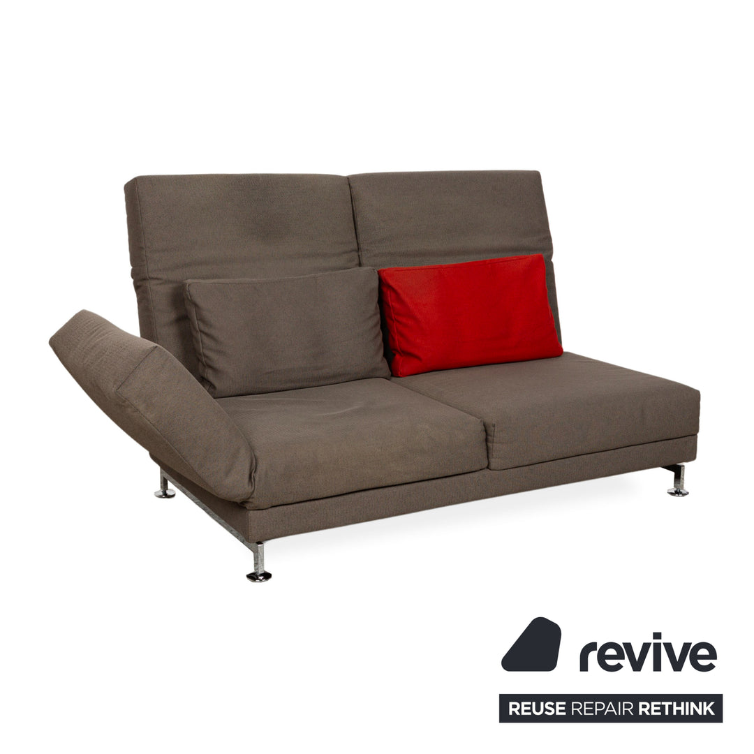 Brühl Moule Stoff Sofa-Garnitur Couch Braun Grau manuelle Funktion Zweisitzer