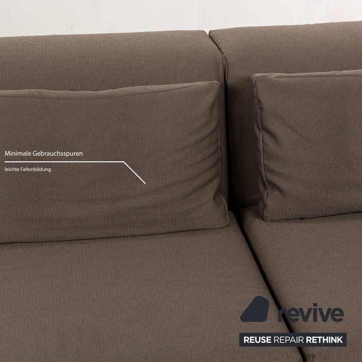 Brühl Moule fabric sofa set couch brown grey manual function two-seater