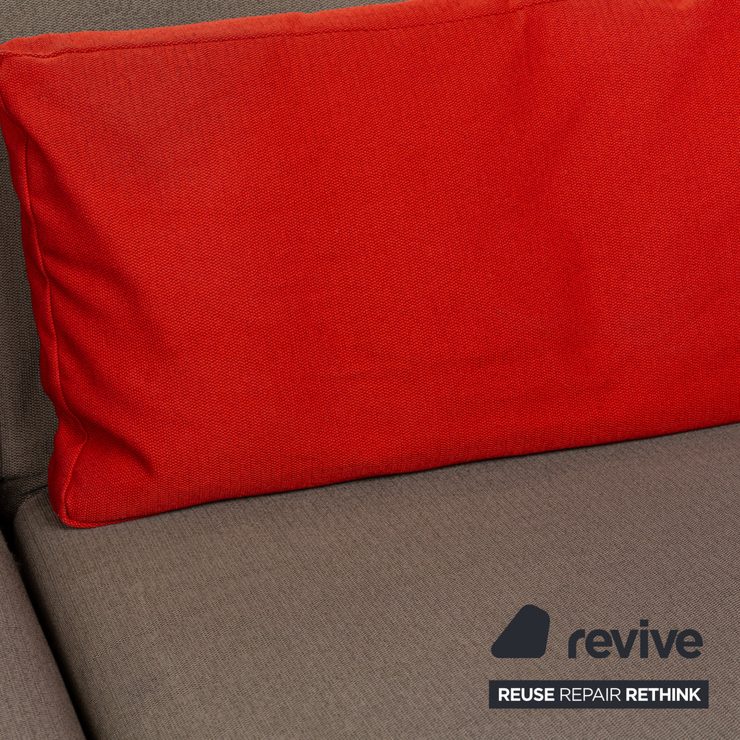 Brühl Moule Stoff Sofa-Garnitur Couch Braun Grau manuelle Funktion Zweisitzer