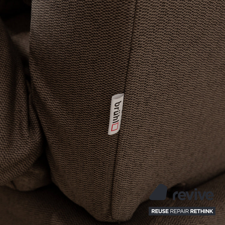 Brühl Moule fabric sofa set couch brown grey manual function two-seater