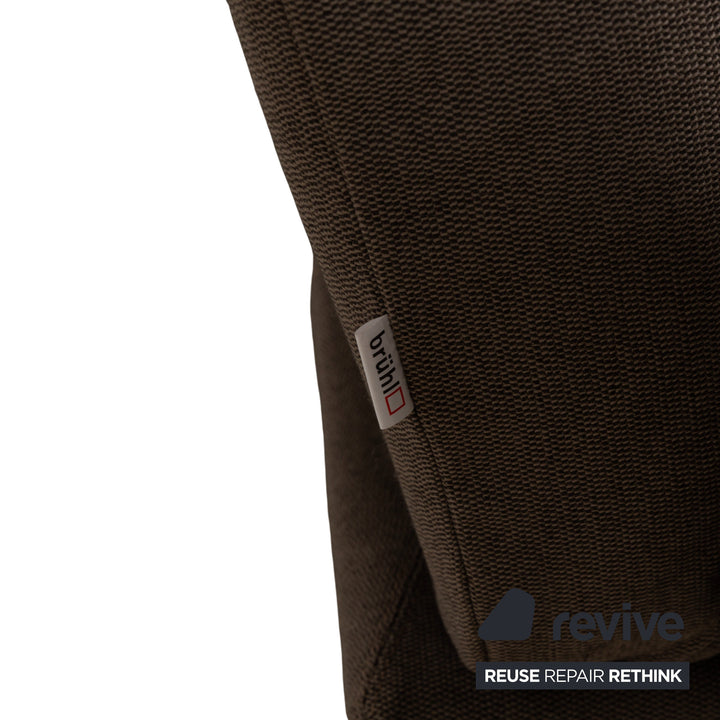 Brühl Moule fabric sofa set couch brown grey manual function two-seater