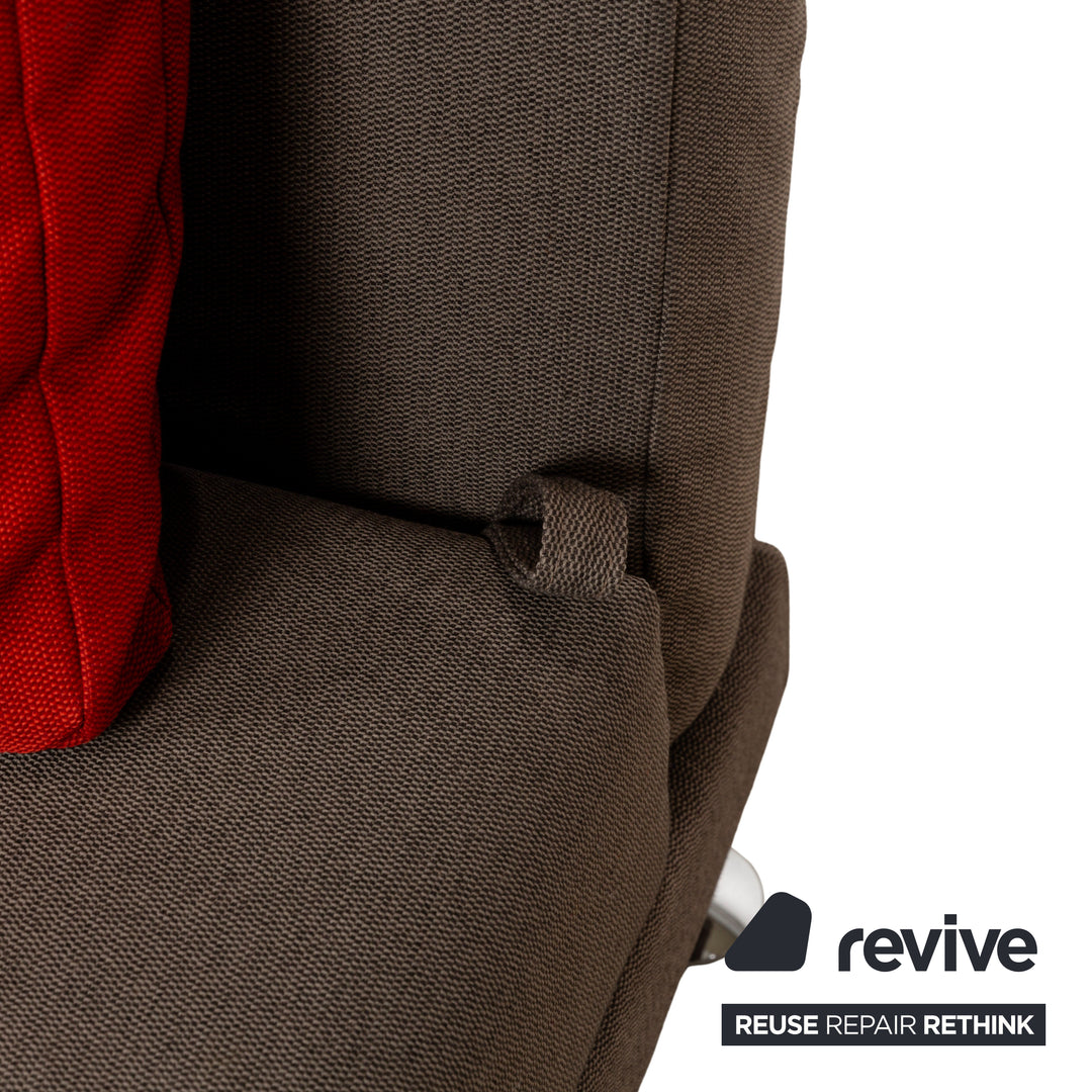 Brühl Moule fabric sofa set couch brown grey manual function two-seater