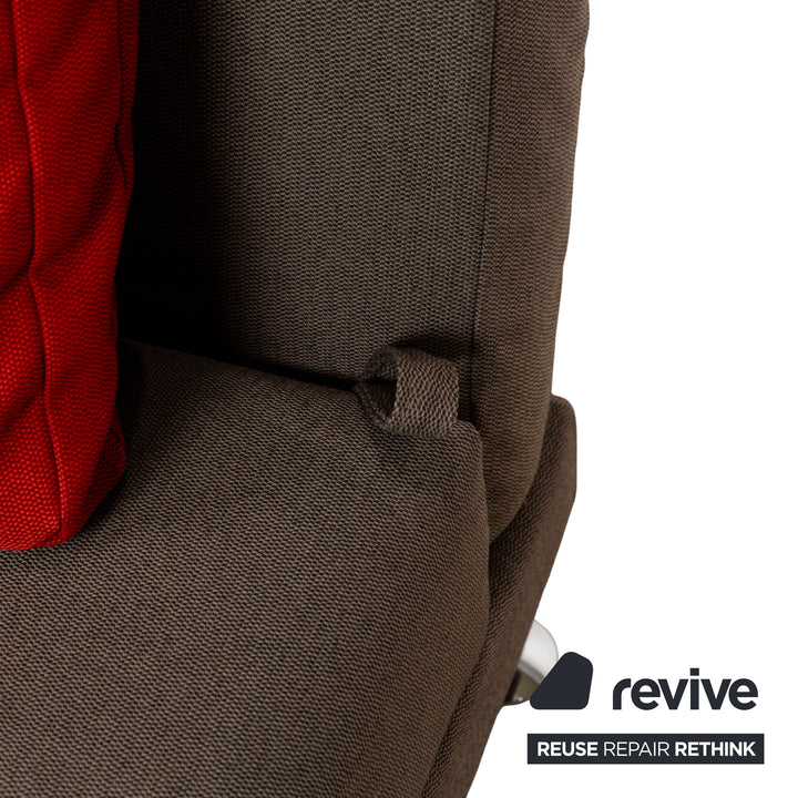 Brühl Moule fabric sofa set couch brown grey manual function two-seater