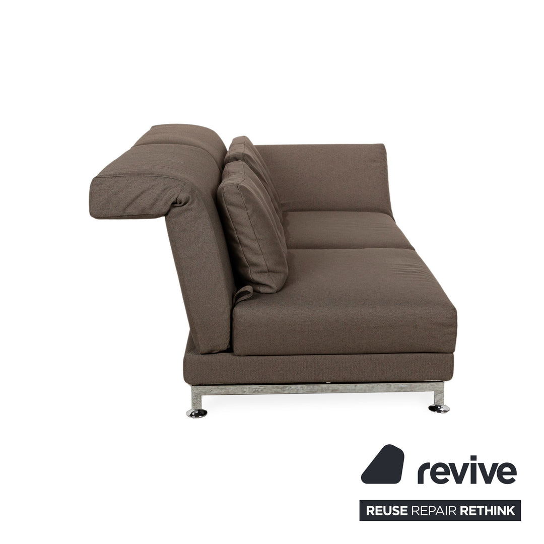 Brühl Moule Stoff Sofa-Garnitur Couch Braun Grau manuelle Funktion Zweisitzer