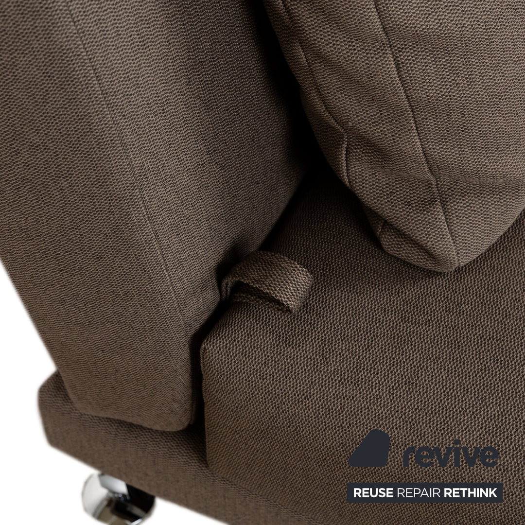 Brühl Moule fabric sofa set couch brown grey manual function two-seater