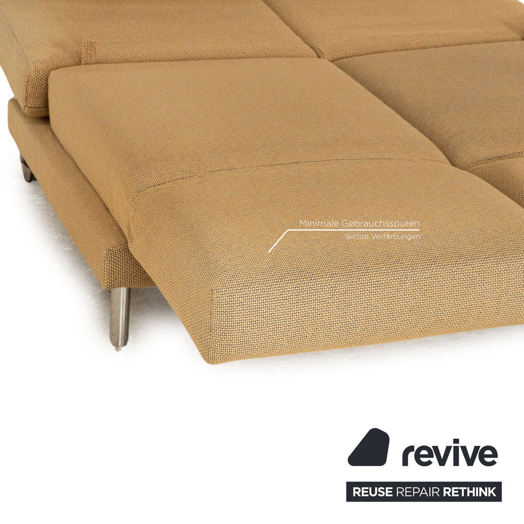 Brühl Moule Stoff Zweisitzer Beige Sofa Couch manuelle Funktion Schlaffunktion