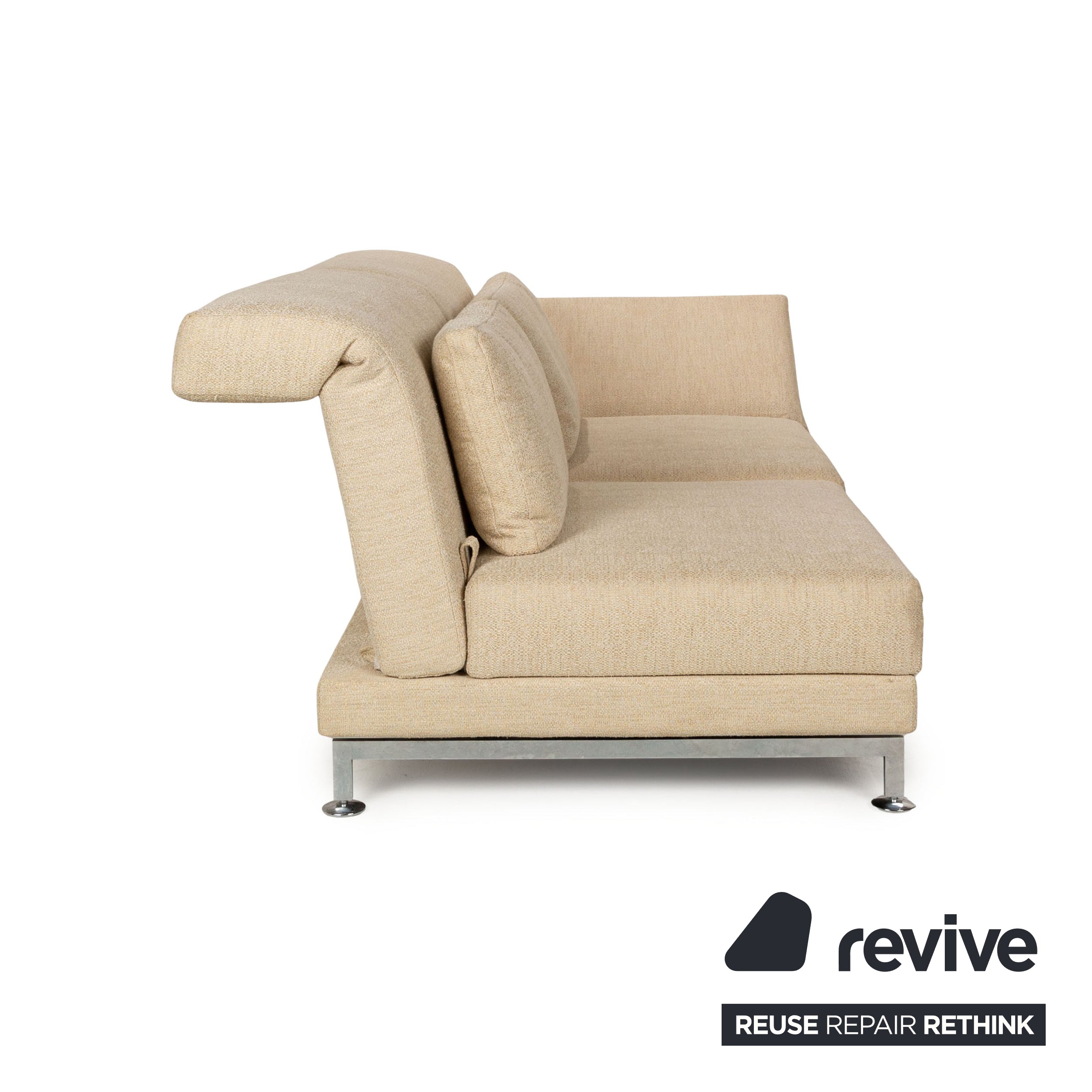 Brühl Moule fabric two-seater cream manual function sofa couch