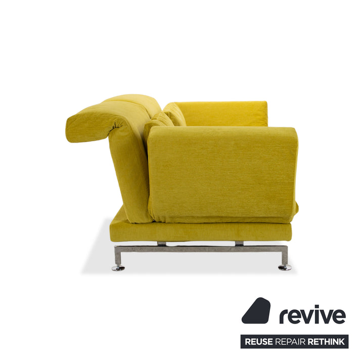 Brühl Moule Fabric Two-seater Yellow Green Manual Function Sofa Couch New Cover PURA FR 123