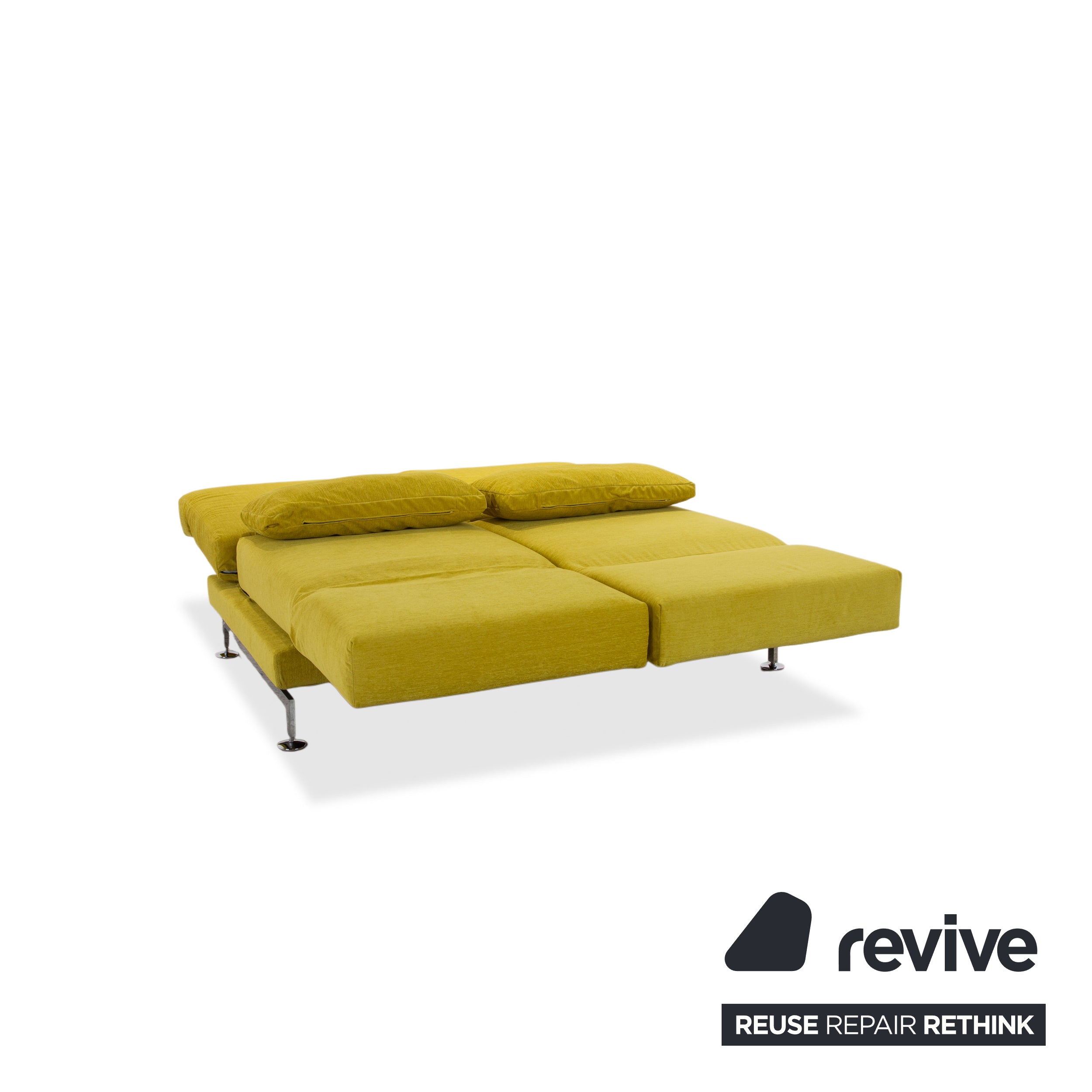 Brühl Moule Stoff Zweisitzer Gelb Grün manuelle Funktion Sofa Couch Neubezug PURA FR 123