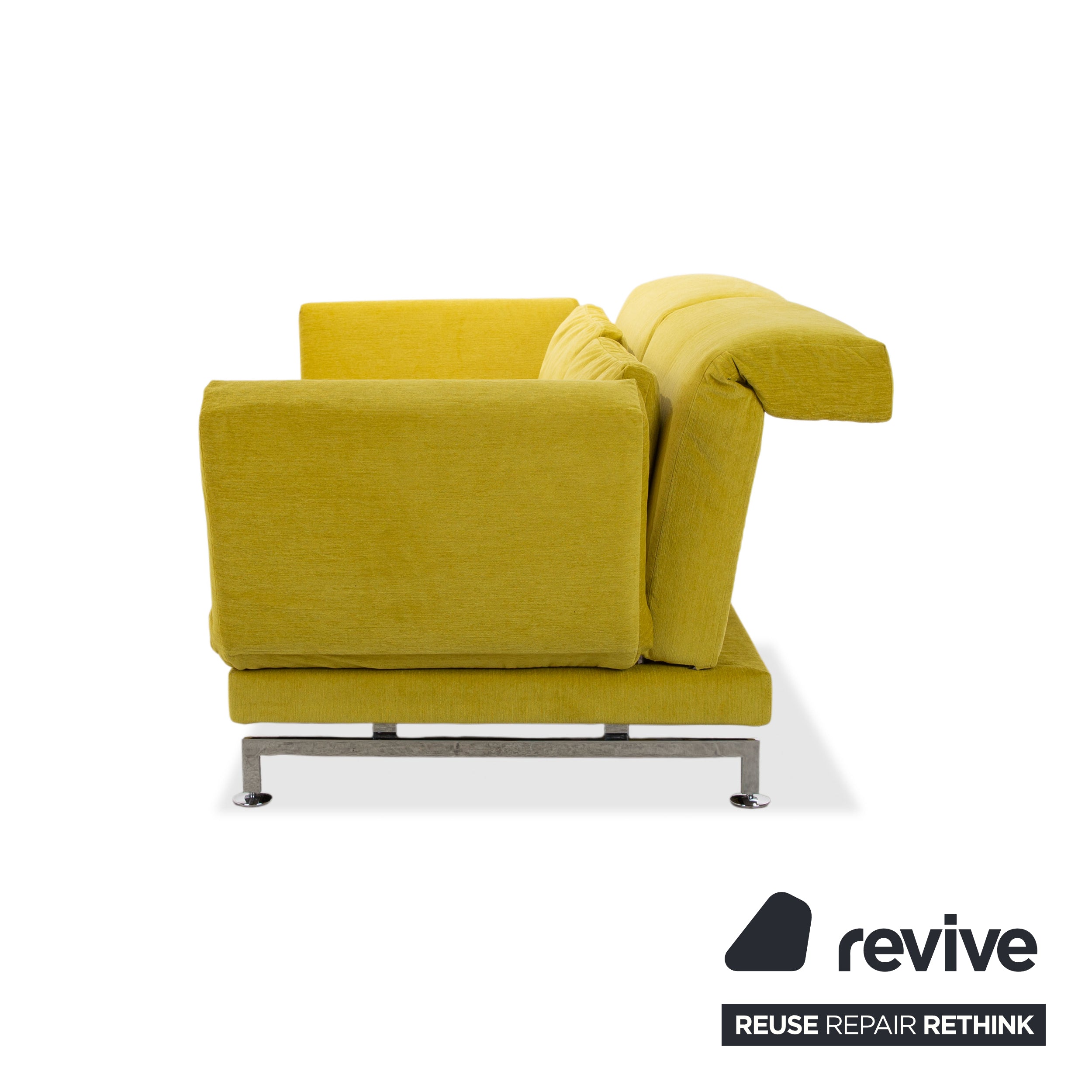 Brühl Moule Stoff Zweisitzer Gelb Grün manuelle Funktion Sofa Couch Neubezug PURA FR 123