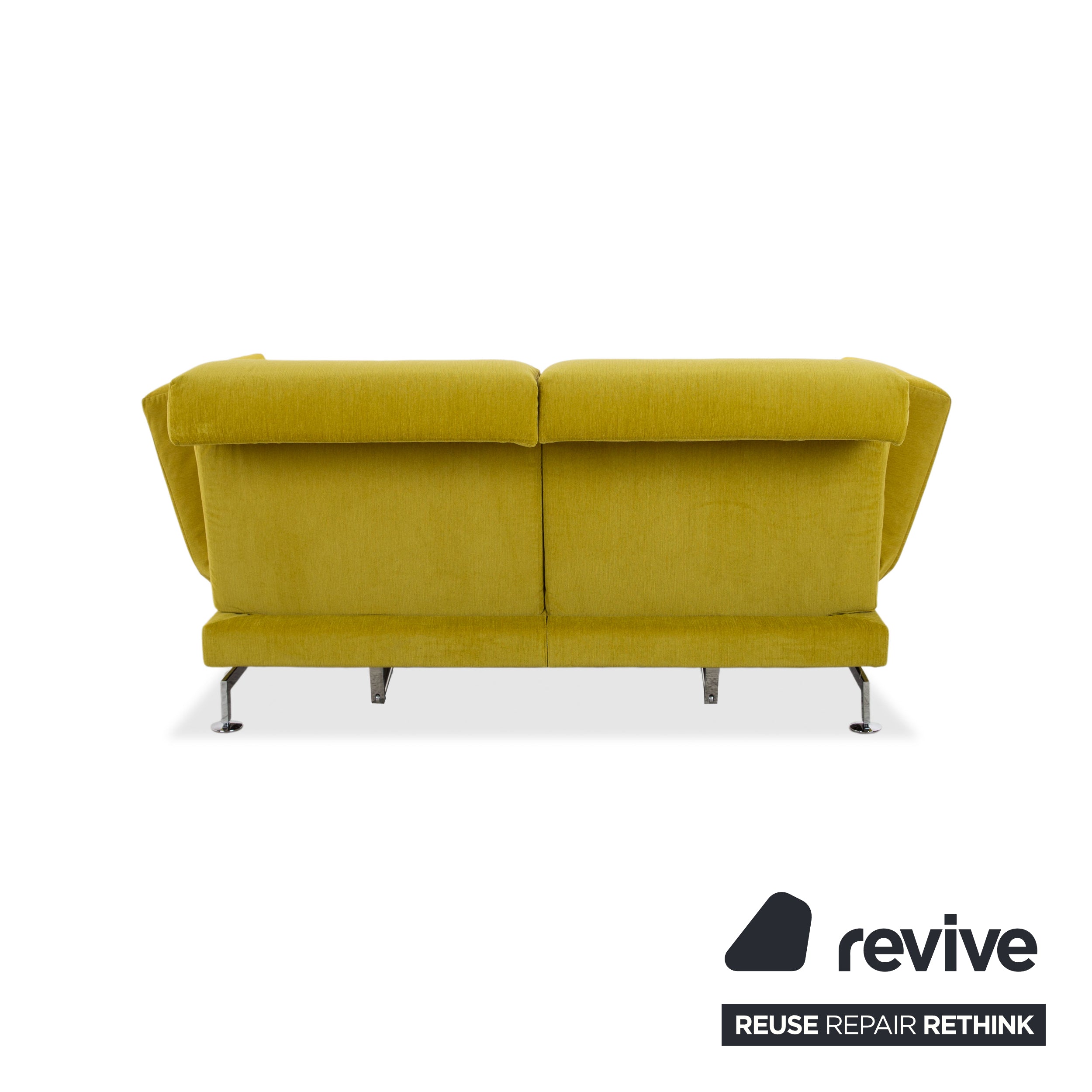 Brühl Moule Stoff Zweisitzer Gelb Grün manuelle Funktion Sofa Couch Neubezug PURA FR 123