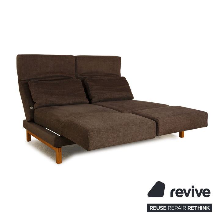 Brühl Moule tissu deux places gris marron fonction manuelle canapé fonction couchage