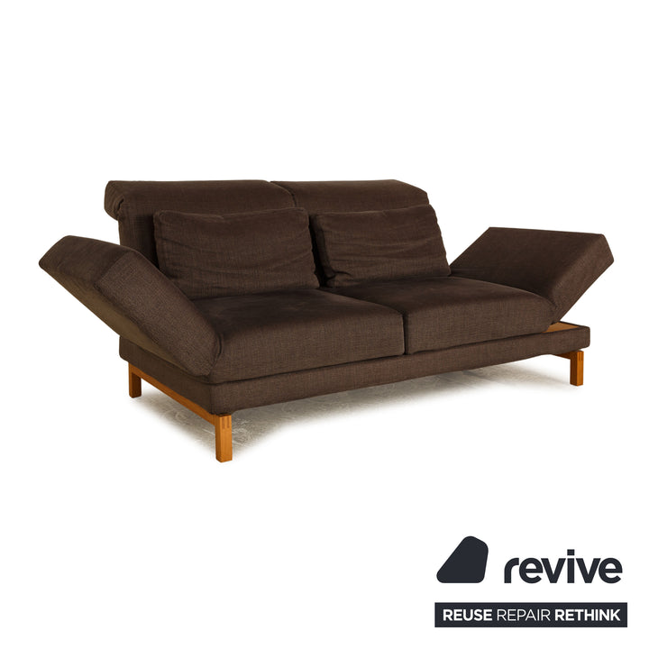 Brühl Moule tissu deux places gris marron fonction manuelle canapé fonction couchage