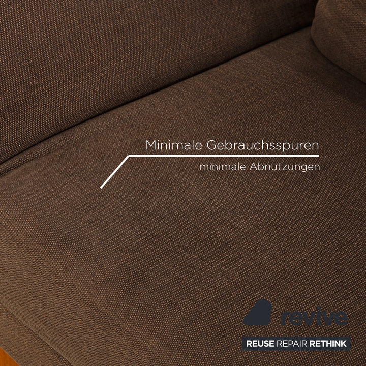 Brühl Moule Stoff Zweisitzer Grau Braun manuelle Funktion Sofa Couch Schlaffunktion