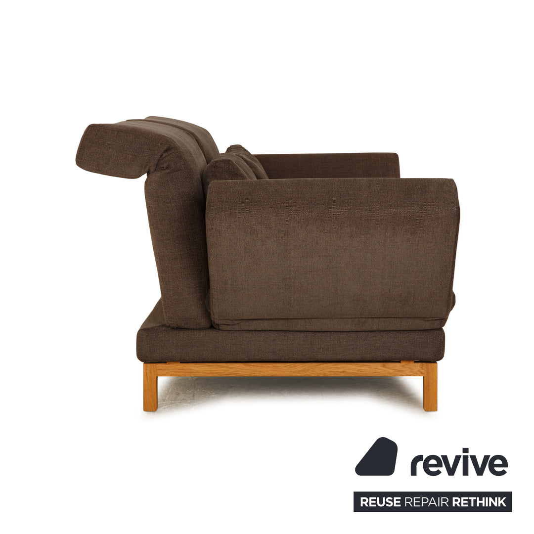 Brühl Moule tissu deux places gris marron fonction manuelle canapé fonction couchage
