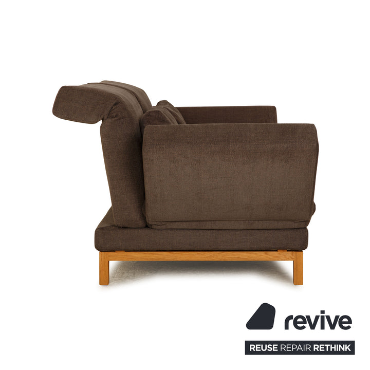 Brühl Moule tissu deux places gris marron fonction manuelle canapé fonction couchage