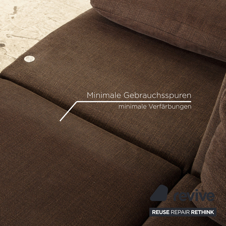 Brühl Moule Stoff Zweisitzer Grau Braun manuelle Funktion Sofa Couch Schlaffunktion