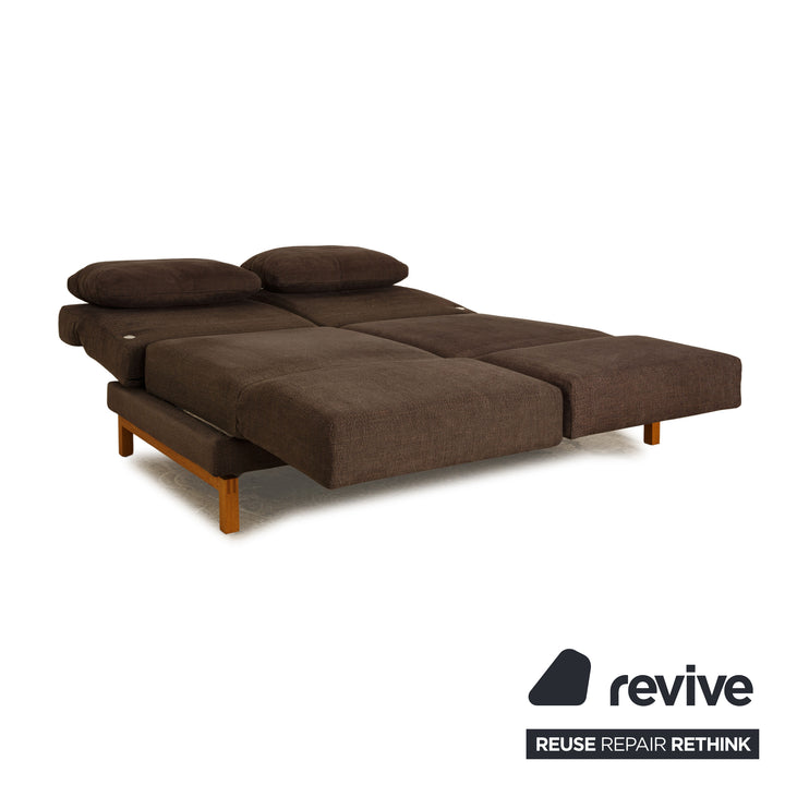 Brühl Moule tissu deux places gris marron fonction manuelle canapé fonction couchage