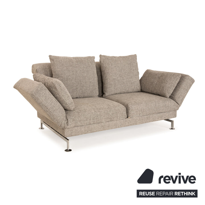 Brühl Moule Stoff Zweisitzer Grau manuelle Funktion Sofa Couch Schlaffunktion