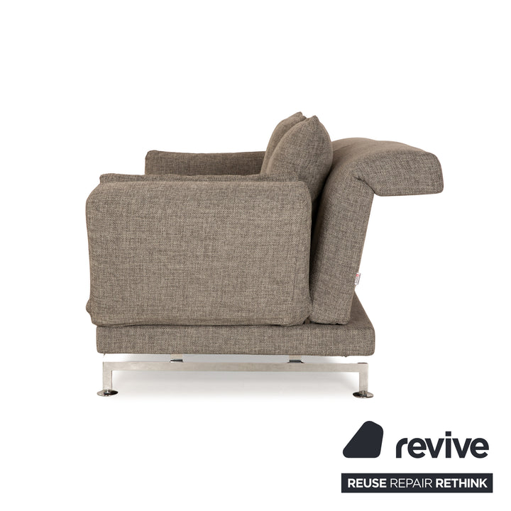 Brühl Moule Stoff Zweisitzer Grau manuelle Funktion Sofa Couch Schlaffunktion