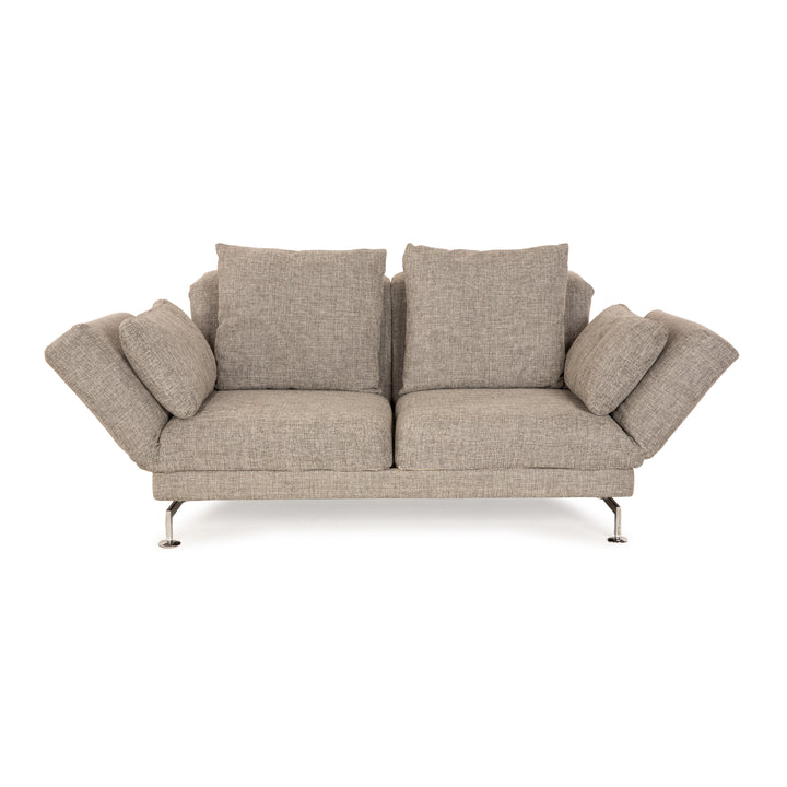 Brühl Moule Stoff Zweisitzer Grau manuelle Funktion Sofa Couch Schlaffunktion
