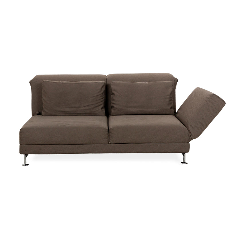 Brühl Moule Fabric Two-Seater Sofa Couch Brown Grey Manual Function