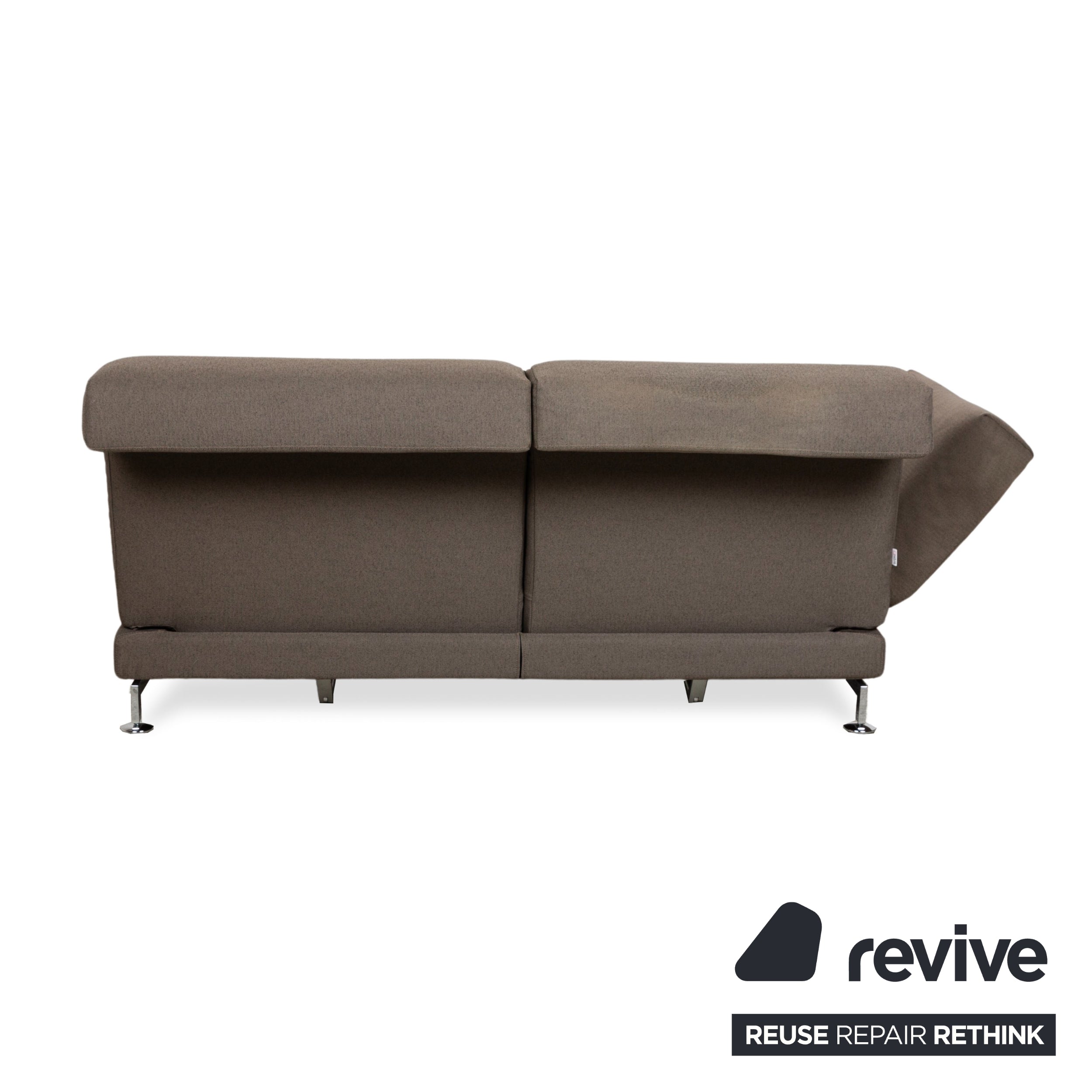 Brühl Moule Fabric Two-Seater Sofa Couch Brown Grey Manual Function