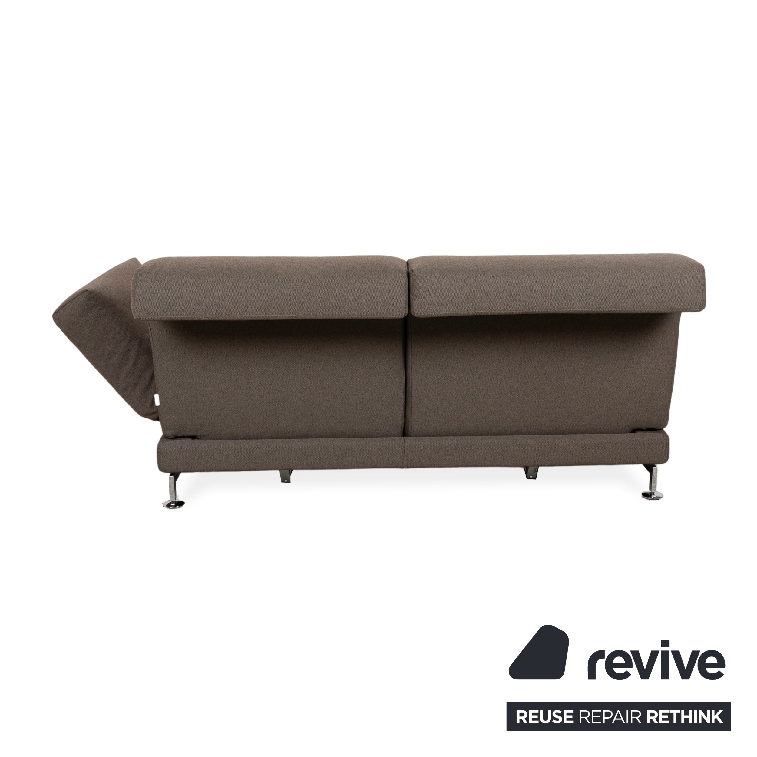 Brühl Moule Fabric Two-Seater Sofa Couch Brown Grey Manual Function