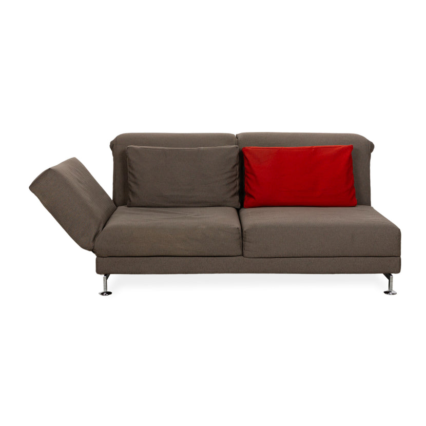 Brühl Moule Fabric Two-Seater Sofa Couch Brown Grey Manual Function