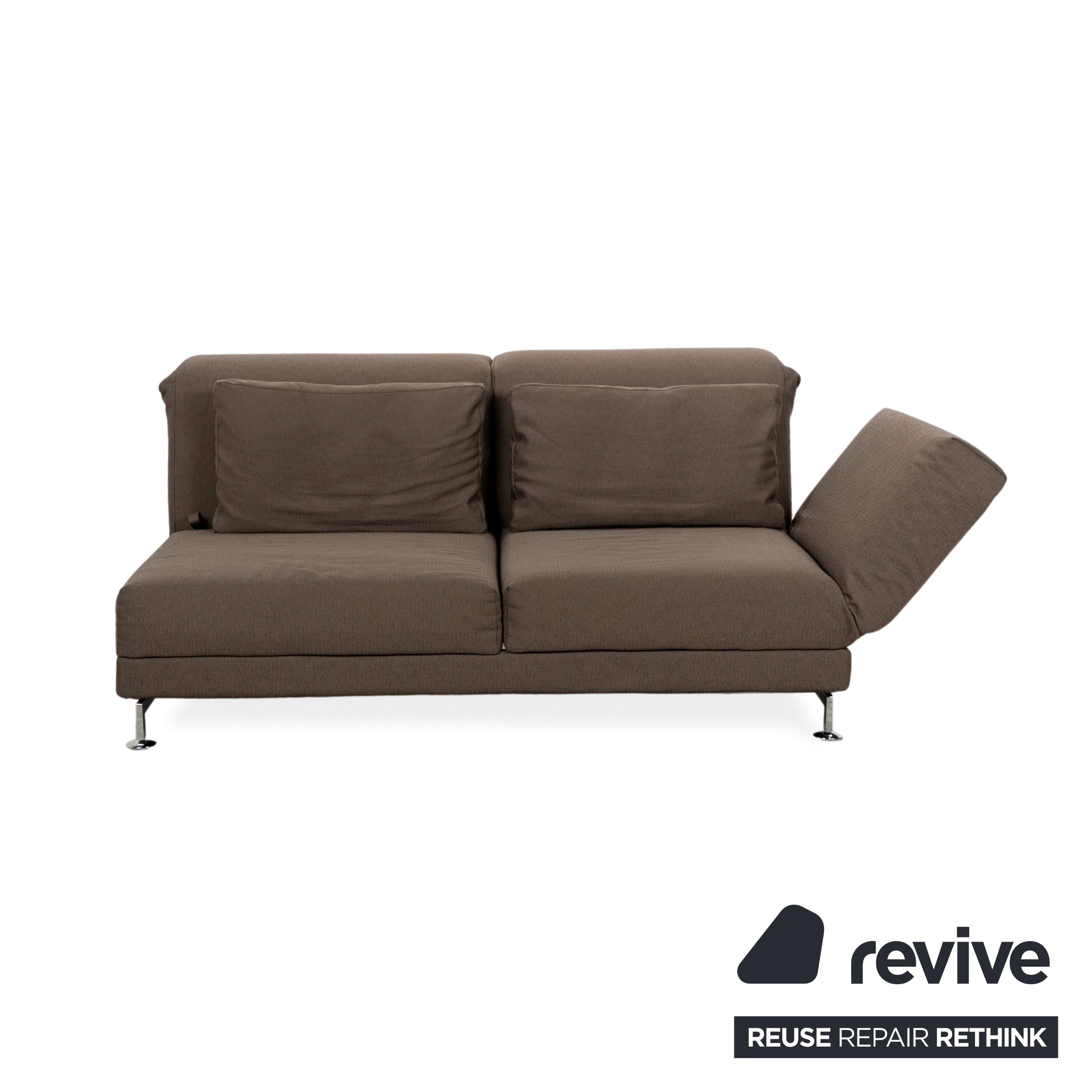 Brühl Moule Fabric Two-Seater Sofa Couch Brown Grey Manual Function