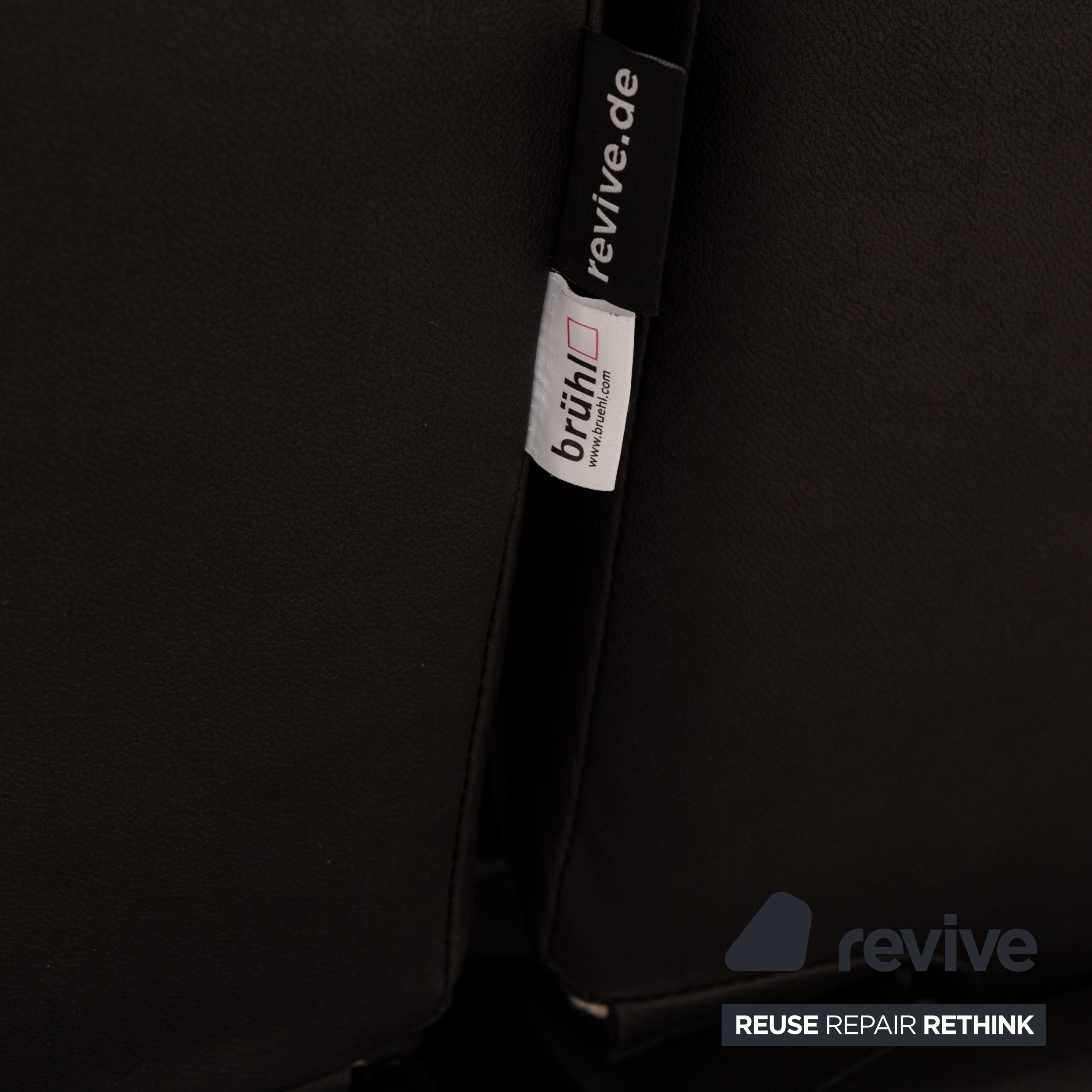 Canapé d'angle GAVIN en cuir vegan Brühl Moule noir fonction manuelle méridienne gauche canapé canapé neuf