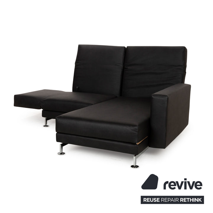 Brühl Moule Vegan Leather GAVIN Corner Sofa Black Manual Function Chaise Right Sofa Couch Reupholstered